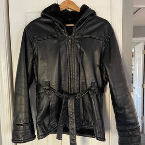 Wilsons Leather Black Faux Fur Lined Jacket